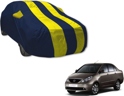Auto Hub Car Cover For Tata Indigo CS (With Mirror Pockets)(Blue, Yellow)