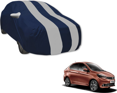 MOCKHE Car Cover For Tata Tigor (With Mirror Pockets)(Blue, Silver)