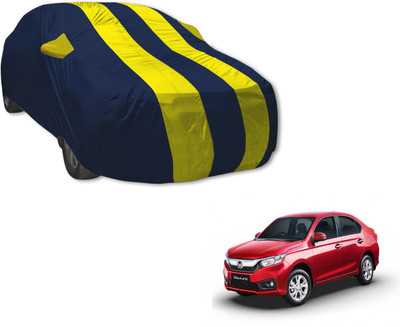 MOCKHE Car Cover For Honda Amaze (With Mirror Pockets)(Blue, Yellow)
