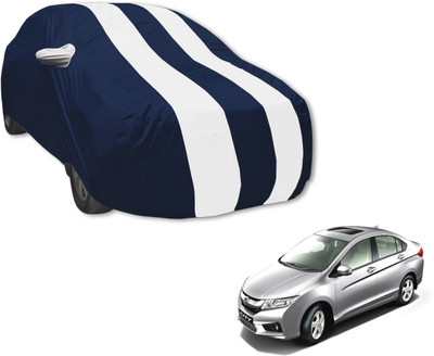 MOCKHE Car Cover For Honda City i-Dtec (With Mirror Pockets)(Blue, White)