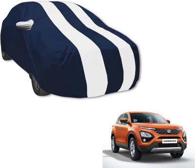 MOCKHE Car Cover For Tata Harrier (With Mirror Pockets)(Blue, White)