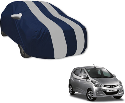 Auto Hub Car Cover For Hyundai Eon (With Mirror Pockets)(Blue, Silver)