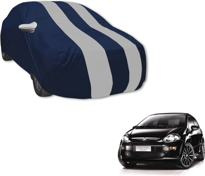 MOCKHE Car Cover For Fiat Punto Evo (With Mirror Pockets)(Blue, Silver)
