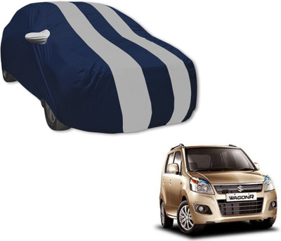 MOCKHE Car Cover For Maruti Suzuki WagonR (With Mirror Pockets)(Blue, Silver)