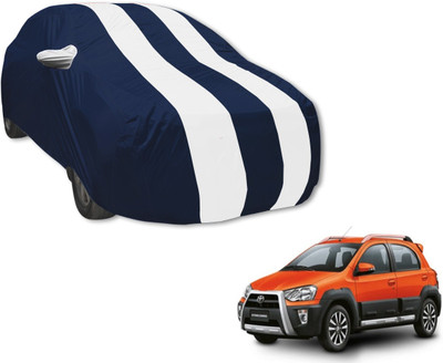 Auto Hub Car Cover For Toyota Etios Cross (With Mirror Pockets)(Blue, White)