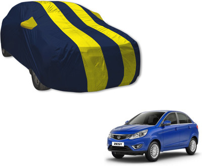 Auto Hub Car Cover For Tata Zest (With Mirror Pockets)(Blue, Yellow)