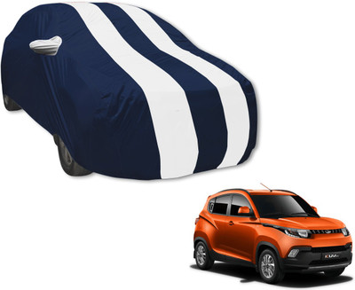 Auto Hub Car Cover For Mahindra KUV100 (With Mirror Pockets)(Blue, White)