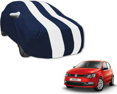 MOCKHE Car Cover For Volkswagen Polo GT (With Mirror Pockets)(Blue, White)