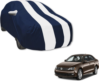 MOCKHE Car Cover For Volkswagen Jetta (With Mirror Pockets)(Blue, White)