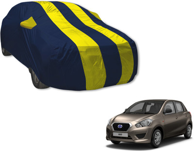 Auto Hub Car Cover For Datsun Go (With Mirror Pockets)(Blue, Yellow)