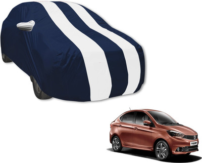 Auto Hub Car Cover For Tata Tigor (With Mirror Pockets)(Blue, White)