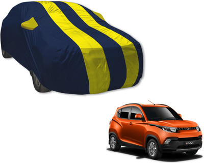 MOCKHE Car Cover For Mahindra KUV100 (With Mirror Pockets)(Blue, Yellow)
