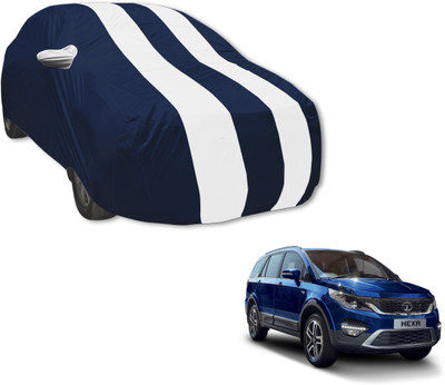 MOCKHE Car Cover For Tata Hexa (With Mirror Pockets)(Blue, White)