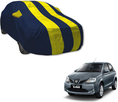 Auto Hub Car Cover For Toyota Etios Liva (With Mirror Pockets)(Blue, Yellow)
