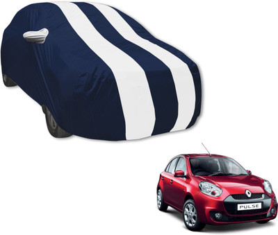 MOCKHE Car Cover For Renault Pulse (With Mirror Pockets)(Blue, White)