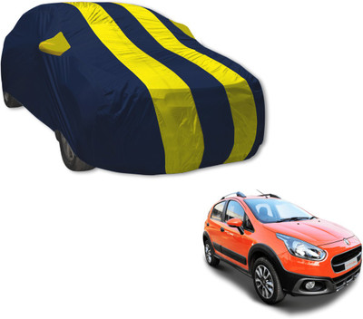 Auto Hub Car Cover For Fiat Avventura (With Mirror Pockets)(Blue, Yellow)