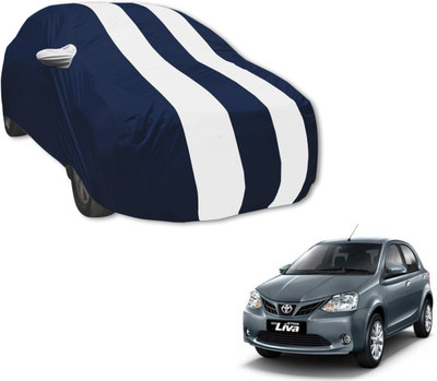 MOCKHE Car Cover For Toyota Etios Liva (With Mirror Pockets)(Blue, White)