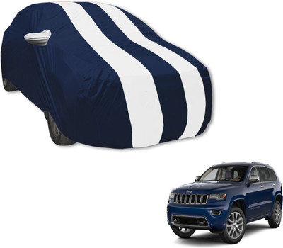 MOCKHE Car Cover For Jeep Compass (With Mirror Pockets)(Blue, White)
