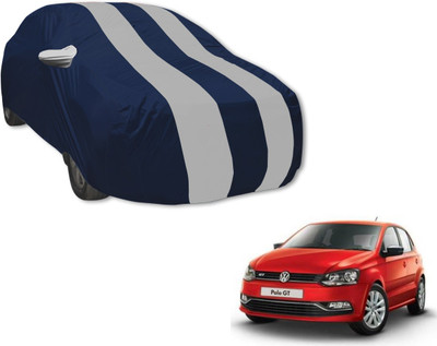 Auto Hub Car Cover For Volkswagen Polo GT (With Mirror Pockets)(Blue, Silver)