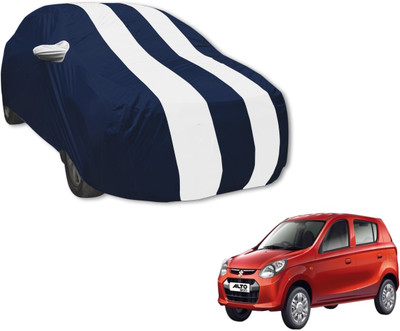 Auto Hub Car Cover For Maruti Suzuki Alto 800 (With Mirror Pockets)(Blue, White)