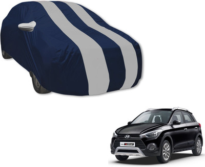 MOCKHE Car Cover For Hyundai i20 Active (With Mirror Pockets)(Blue, Silver)