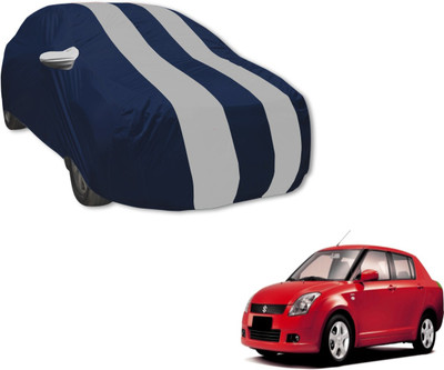MOCKHE Car Cover For Maruti Suzuki Swift Dzire (With Mirror Pockets)(Blue, Silver)