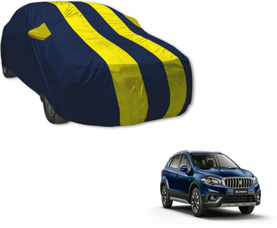 MOCKHE Car Cover For Maruti Suzuki S-Cross (With Mirror Pockets)(Blue, Yellow)