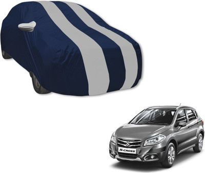Auto Hub Car Cover For Maruti Suzuki S-Cross (With Mirror Pockets)(Blue, Silver)