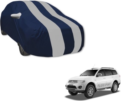 Auto Hub Car Cover For Mitsubishi Pajero Sport (With Mirror Pockets)(Blue, Silver)