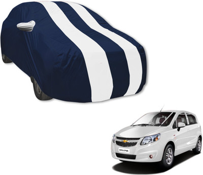 MOCKHE Car Cover For Chevrolet Sail U-VA (With Mirror Pockets)(Blue, White)