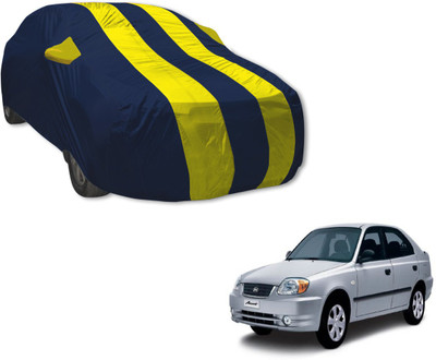 MOCKHE Car Cover For Hyundai Accent (With Mirror Pockets)(Blue, Yellow)