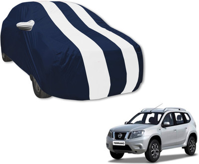 MOCKHE Car Cover For Nissan Terrano (With Mirror Pockets)(Blue, White)