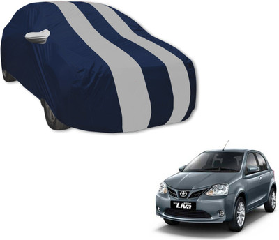 Auto Hub Car Cover For Toyota Etios Liva (With Mirror Pockets)(Blue, Silver)