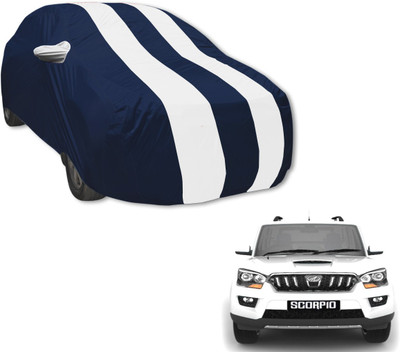 MOCKHE Car Cover For Maruti Suzuki S-Cross (With Mirror Pockets)(Blue, White)