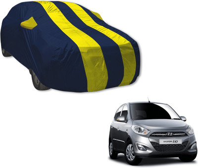 Auto Hub Car Cover For Hyundai i10 (With Mirror Pockets)(Blue, Yellow)