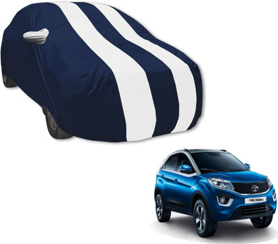 Auto Hub Car Cover For Tata Nexon (With Mirror Pockets)(Blue, White)