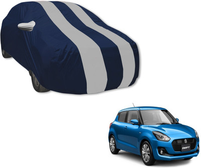 Auto Hub Car Cover For Maruti Suzuki Swift (With Mirror Pockets)(Blue, Silver)