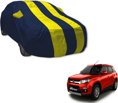 Auto Hub Car Cover For Maruti Suzuki Vitara Brezza (With Mirror Pockets)(Blue, Yellow)