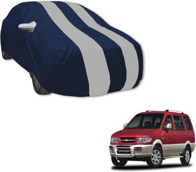 MOCKHE Car Cover For Chevrolet Tavera (With Mirror Pockets)(Blue, Silver)