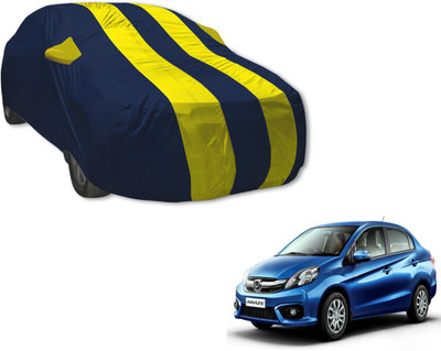 MOCKHE Car Cover For Honda Amaze (With Mirror Pockets)(Blue, Yellow)