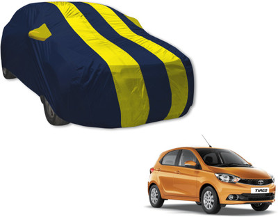 Auto Hub Car Cover For Tata Tiago (With Mirror Pockets)(Blue, Yellow)