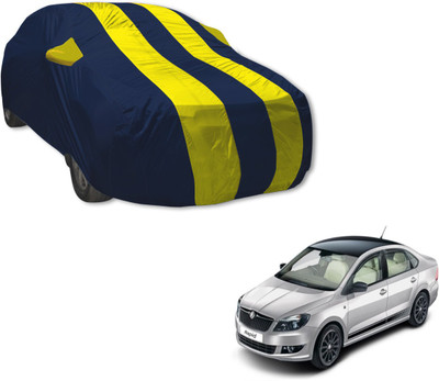 MOCKHE Car Cover For Skoda Rapid (With Mirror Pockets)(Blue, Yellow)