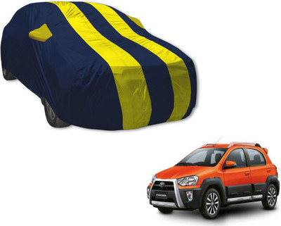Auto Hub Car Cover For Toyota Etios Cross (With Mirror Pockets)(Blue, Yellow)