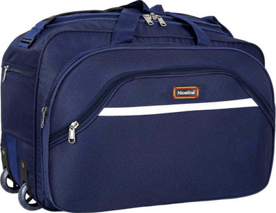 Nice Line Stylish 40 Liters Blue Travel Duffel Bag With Roller Wheels For Men And Women Duffel With Wheels (Strolley)