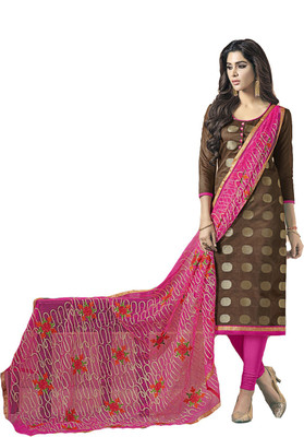 Polly Trends Cotton Silk Blend Embellished Salwar Suit Material(Unstitched)