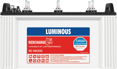 LUMINOUS RedCharge RC16000 135Ah Short Tubular Battery Tubular Inverter Battery(135Ah)