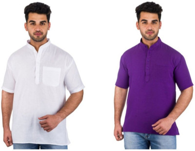 DESHBANDHU KHADI Men Solid Straight Kurta(Multicolor)