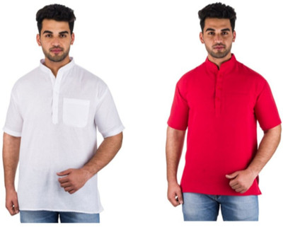DESHBANDHU KHADI Men Solid Straight Kurta(Multicolor)