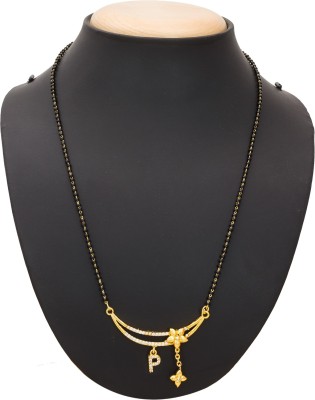 LUXOR Traditional Designer Fancy Initial Letter P Women's Pride Daily Wear Alloy Mangalsutra