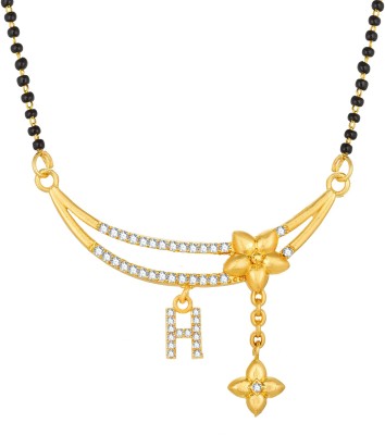 LUXOR Traditional Designer Stylish Trendy Initial Letter H Women's Pride Daily Wear Alloy Mangalsutra